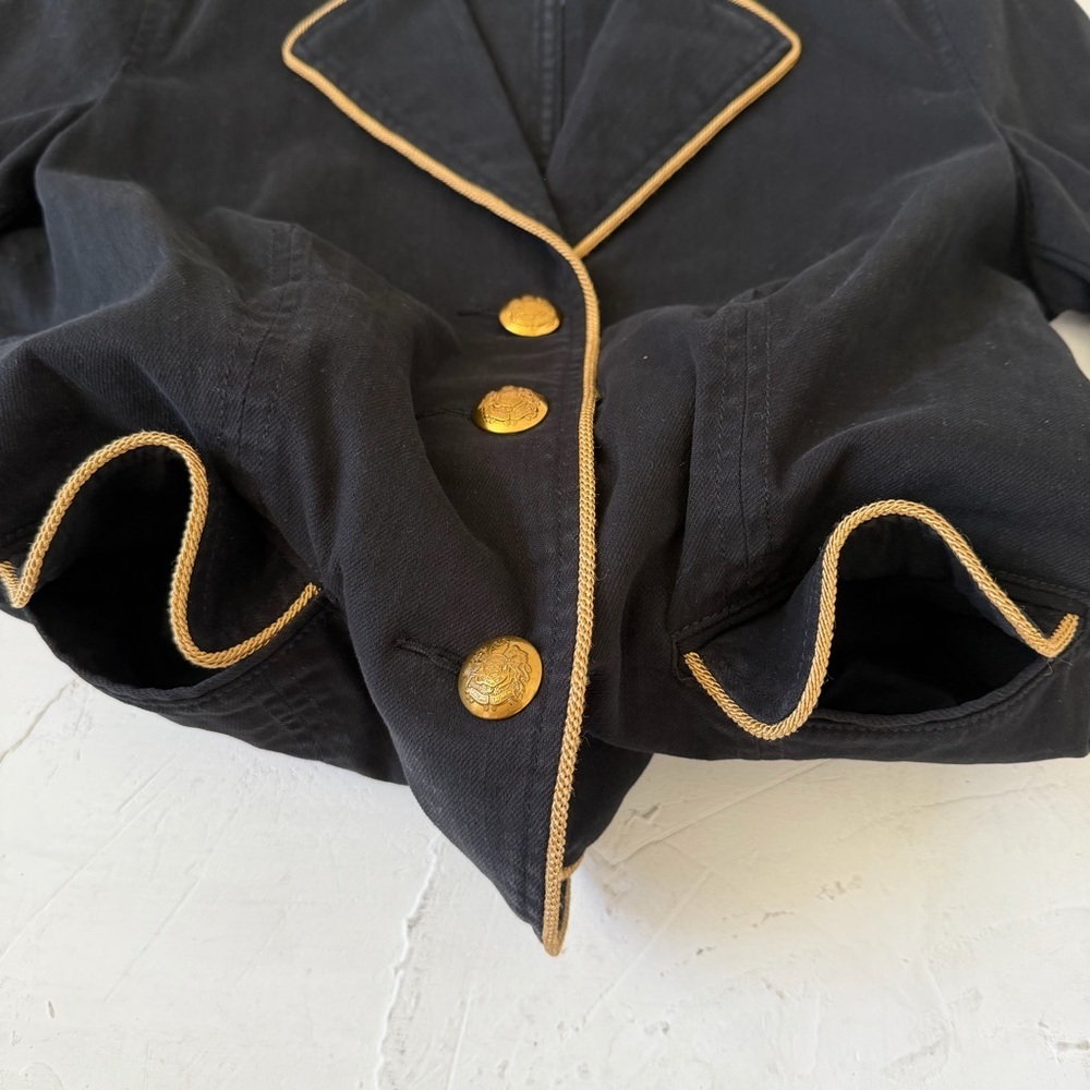 Lauren Ralph Lauren Women's Black Y2K Jean Jacket with Gold Buttons Size 6 - Picture 5 of 9